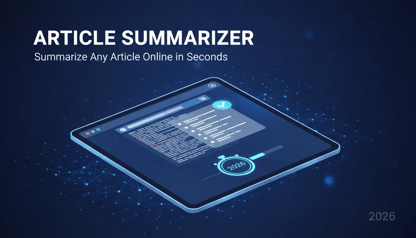 Article Summarizer: Summarize Any Article Online in Seconds updated 2026